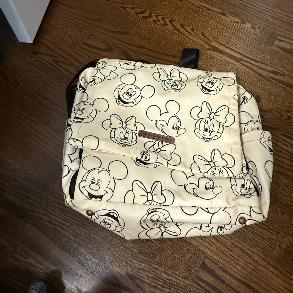 Cream Backpack Mickey Mouse Print - image 1